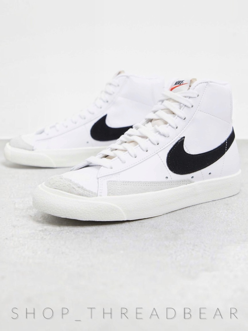 Like New [Nike] White Leather < Blazer Mid 77 Vintage > Gray Suede Sneaker | 8.5